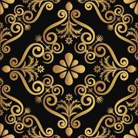 Ornamental luxury pattern design, golden color on black background vector