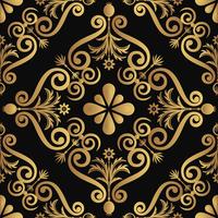 Ornamental luxury pattern design, golden color on black background vector