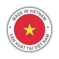 Hecho en el icono de la bandera de Vietnam. vector