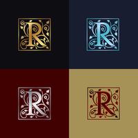 Letra R Logo Decorativo vector