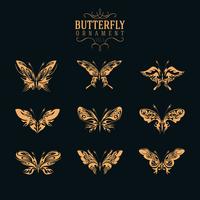 butterfly ornament set vector