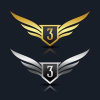 Letter 3 emblem Logo vector