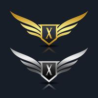 Logotipo del emblema de la letra X vector