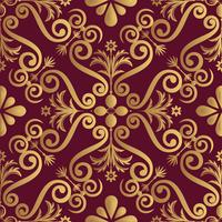 Ornamental luxery pattern design, golden color on black background vector
