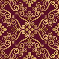 Diseño de patrón de lujo ornamental, color dorado sobre fondo negro vector