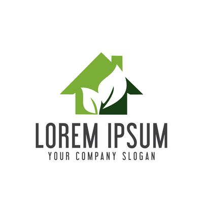 green house logo. real estate logo design concept template
