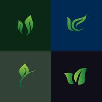 Colección de logotipo de la naturaleza de la hoja conjunto. Ambiental y paisajismo g vector