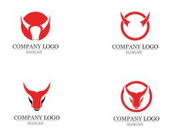 Aplicación de iconos de logotipo y símbolos de cuerno de toro vector