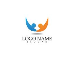 Plantilla de logotipo y símbolos para personas de la comunidad vector