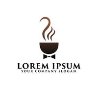 Coffee business with tie logo design concept template vector