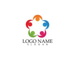 Plantilla de logotipo y símbolos para personas de la comunidad vector