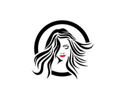 pelo mujer y cara logo y simbolos vector