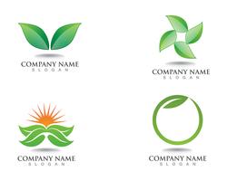 Logos de la hoja verde ecología naturaleza elemento vector icono