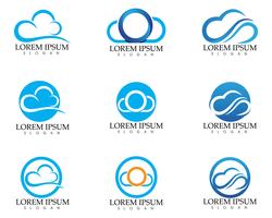 Iconos del diseño del ejemplo del vector de la plantilla del logotipo de la nube
