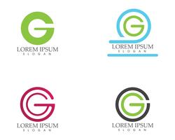 Letras de la aplicación de iconos de logotipo y símbolos de G, vector