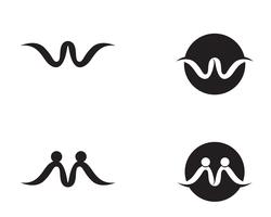 W letras de negocios logotipo y plantilla de símbolos ... vector