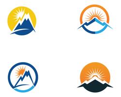 Plantilla de iconos de logotipo y símbolos de montaña naturaleza paisaje vector