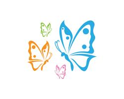 Mariposa conceptual simple, colorido icono. Logo. Ilustración vectorial