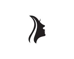 hair woman and face logo and symbols  vector