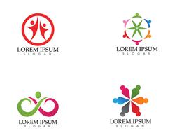 Plantilla de logotipo y símbolos de atención a la gente de la comunidad vector