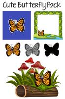 A cute butterfly pack vector