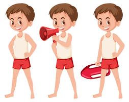 Set of lifeguard figures vector