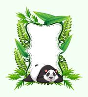 Frame template with cute panda vector