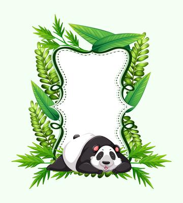 Frame template with cute panda