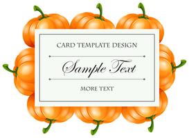 Card template with pumpkin frame vector