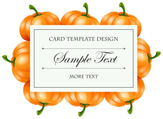 Card template with pumpkin frame