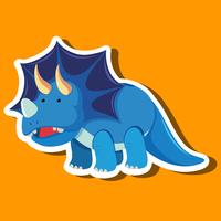 Un triceratops en plantilla naranja. vector