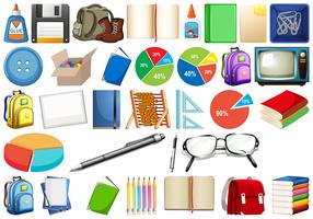 Set of stationery object vector