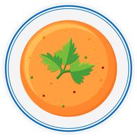 Hot soup in bowl vector