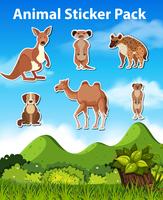 Set of wild animal sticker vector