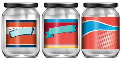 Glass jar with label vector