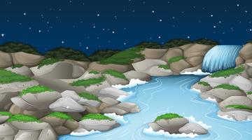 A nature stream landscape vector