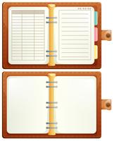 Conjunto de cuaderno sobre fondo blanco vector