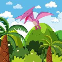 A dinosaur flying in nature vector