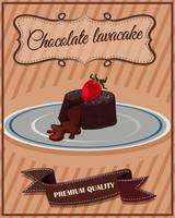 Chocolate lavacake on plate vector