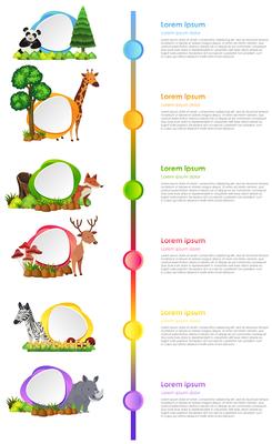 Infographic design with wild animals and labels