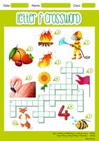 Letter F crossword worksheet vector