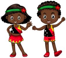 Chico y chica de papua nueva guinea vector