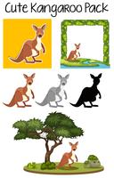 Pack of cute kangaroo vector