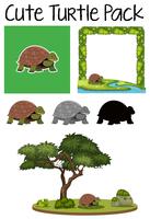 A pack of turtle vector