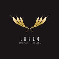 luxury wings logo design concept template vector