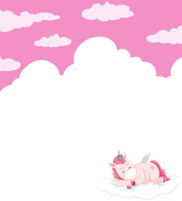 Unicorn sleeping on sky template