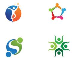 Plantilla de logotipo y símbolos para personas de la comunidad vector