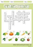 Vegetable crossword sheet template vector