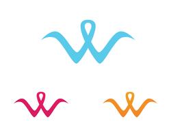 Iconos de plantilla de símbolos y logotipo de empresa de letras W vector