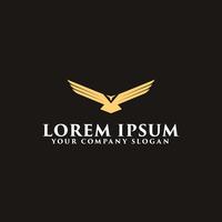 luxury wing bird logo design concept template vector